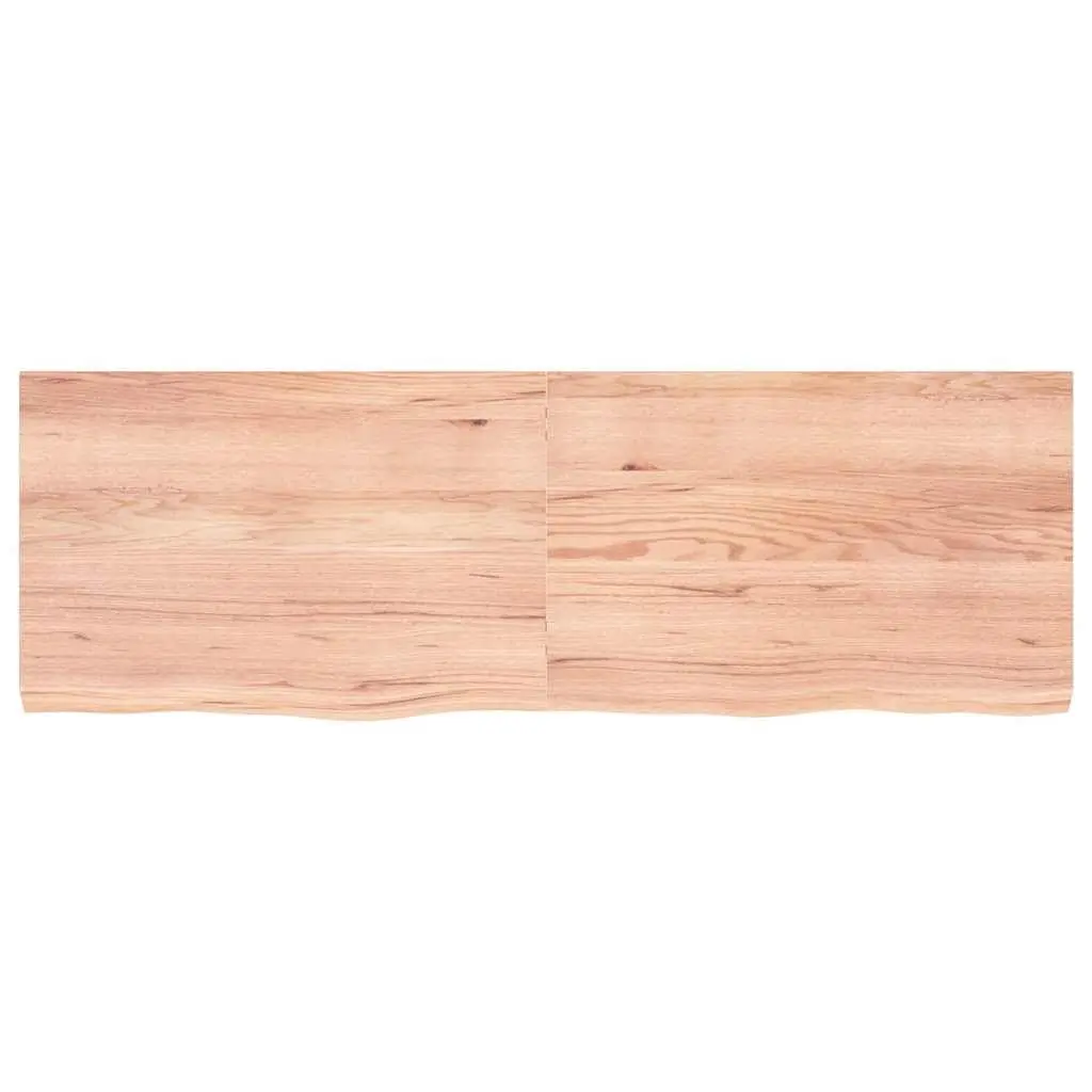 Rustic Wall Shelf in Light Brown Solid Oak Wood 180x60cm