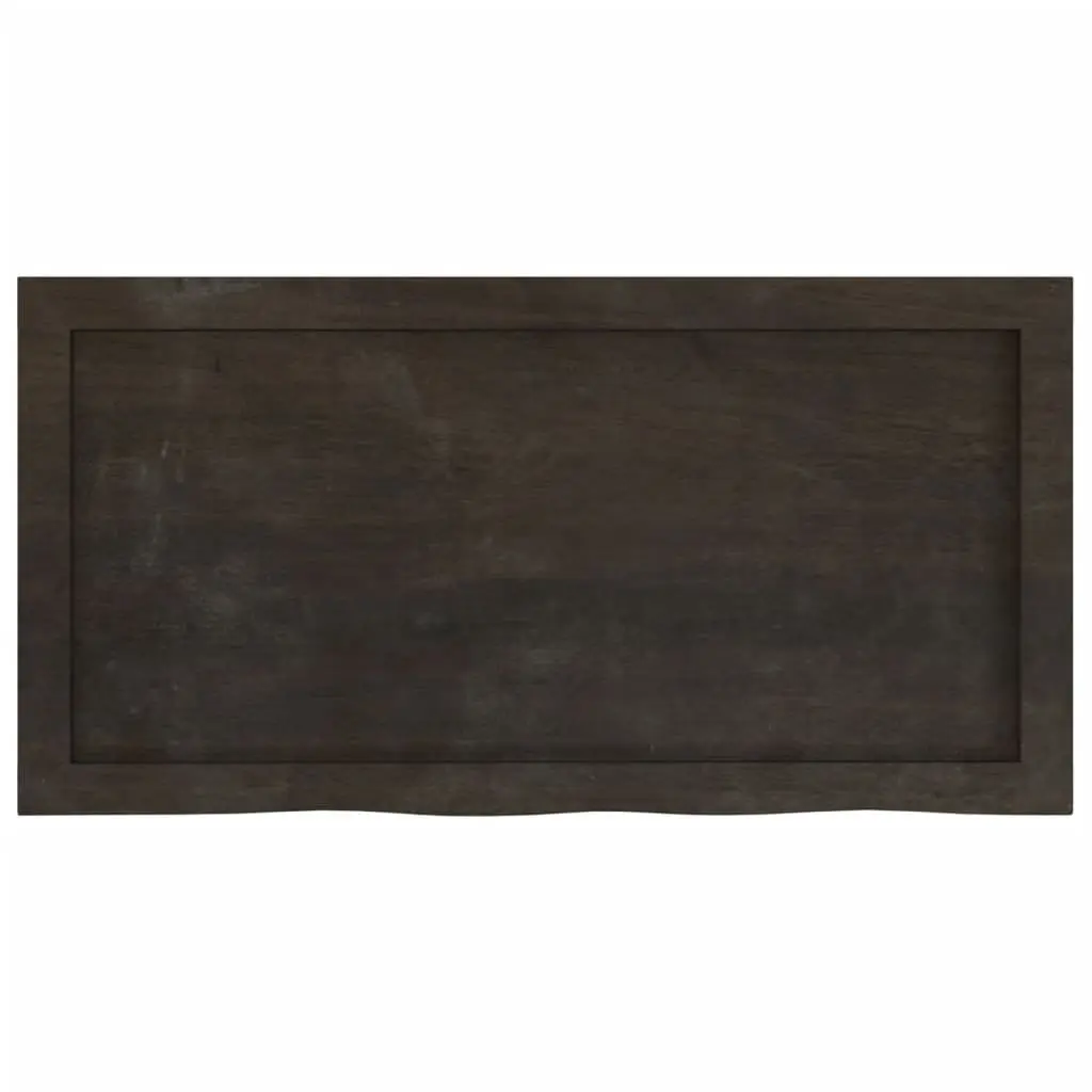 Wall Shelf Rustic Dark Brown Solid Oak Wood Floating Ledge 80 x 40 x 2-4 cm