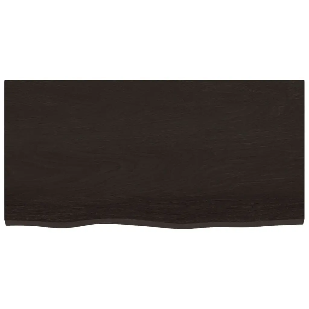 Wall Shelf Rustic Dark Brown Solid Oak Wood Floating Ledge 80 x 40 x 2-4 cm