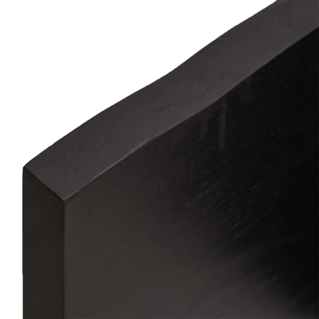 Wall Shelf Rustic Dark Brown Solid Oak Wood Floating Ledge 80 x 40 x 2-4 cm