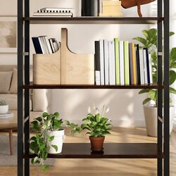 Rustic Oak Wood Floating Wall Shelf in Dark Brown