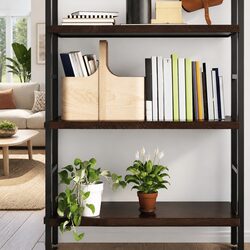 Handmade Rustic Wall Shelf in Dark Brown Solid Oak