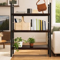 Rustic Dark Brown Oak Wall Shelf 80x50 cm
