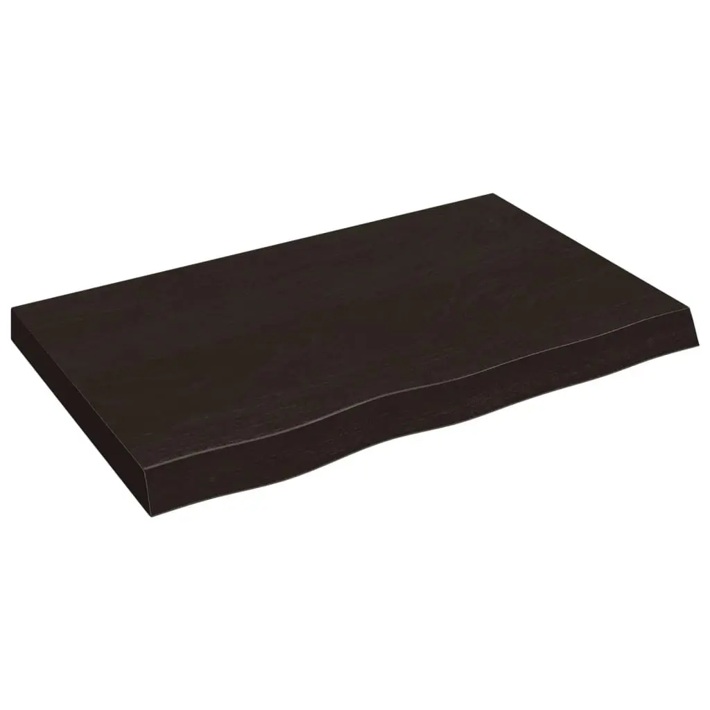 Wall Shelf Rustic Dark Brown Solid Oak Wood 80x50 cm