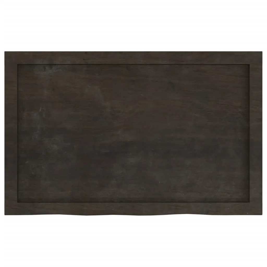 Wall Shelf Rustic Dark Brown Solid Oak Wood 80x50 cm