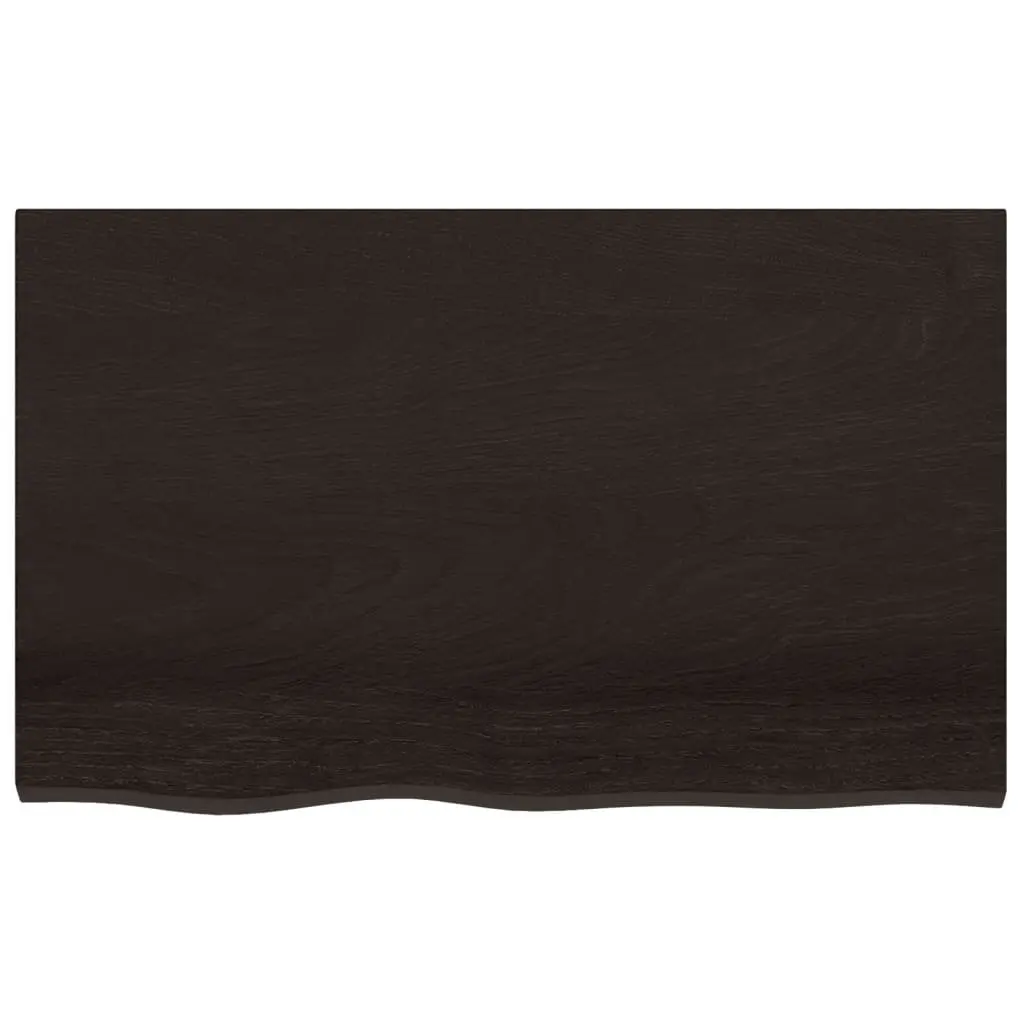 Wall Shelf Rustic Dark Brown Solid Oak Wood 80x50 cm