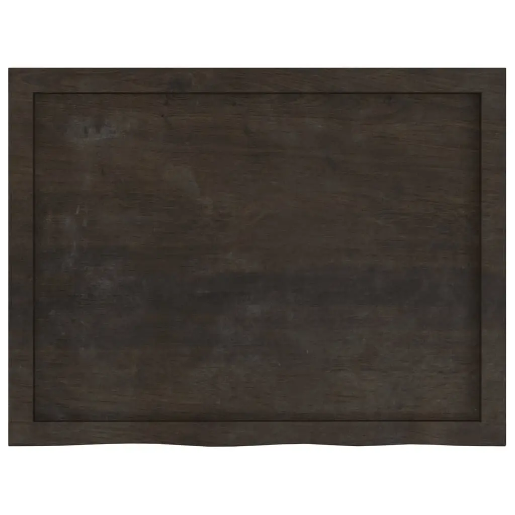 Wall Shelf Rustic Dark Brown Solid Oak Wood 80x60cm