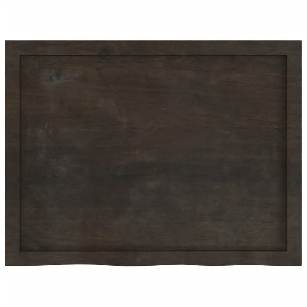 Wall Shelf Rustic Dark Brown Solid Oak Wood Handmade Live Edge 80 x 60 x 2–6 cm