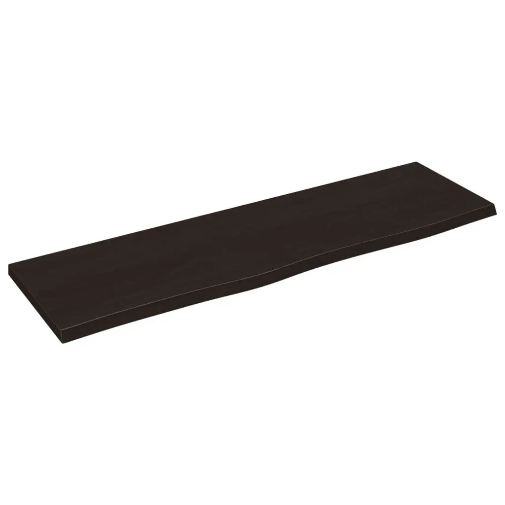 Wall Shelf Rustic Style 100x30x2 cm Solid Oak Wood Dark Brown Finish