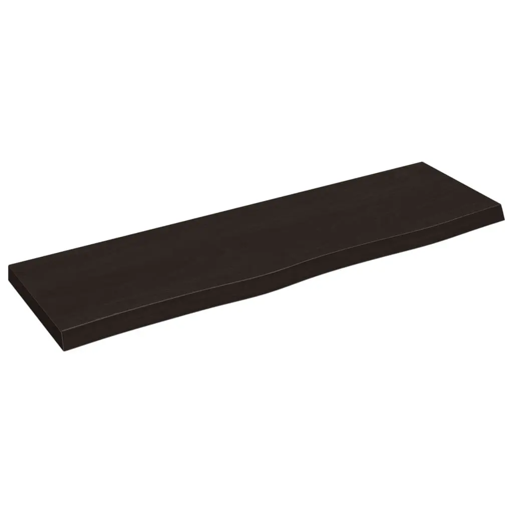 Wall Shelf Rustic Dark Brown Solid Oak Wood 100x30cm Handmade Floating Ledge
