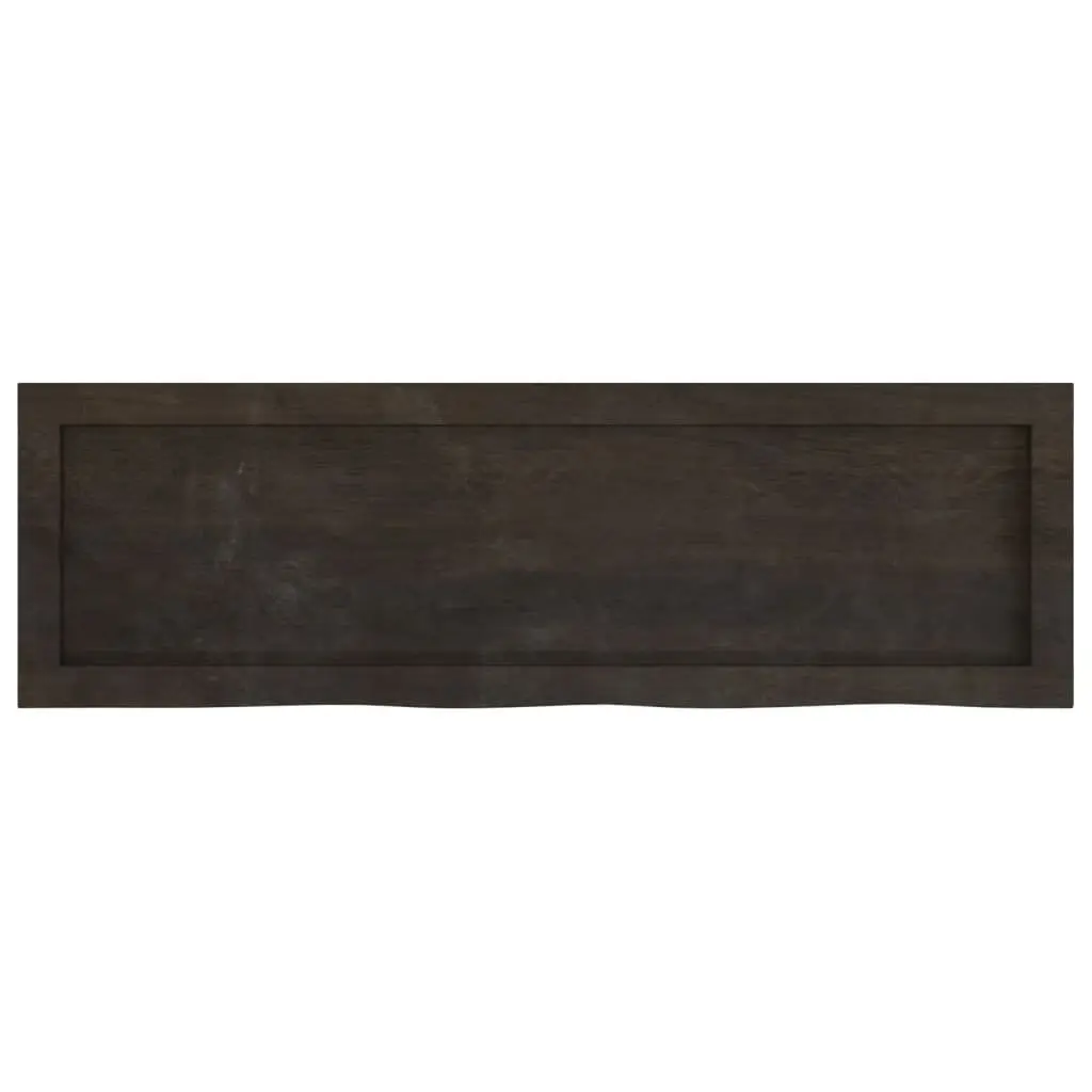 Wall Shelf Rustic Dark Brown Solid Oak Wood 100x30cm Handmade Floating Ledge
