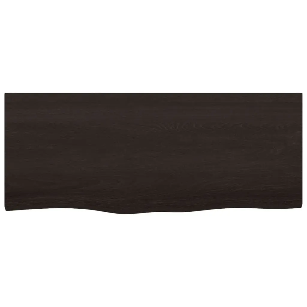 Wall Shelf Rustic Dark Brown Solid Oak Wood Floating Shelf 100x40x2-6cm