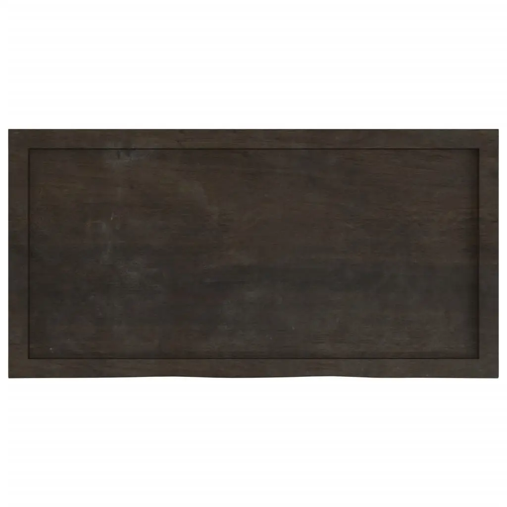 Rustic Wall Shelf in Dark Brown Solid Oak Wood