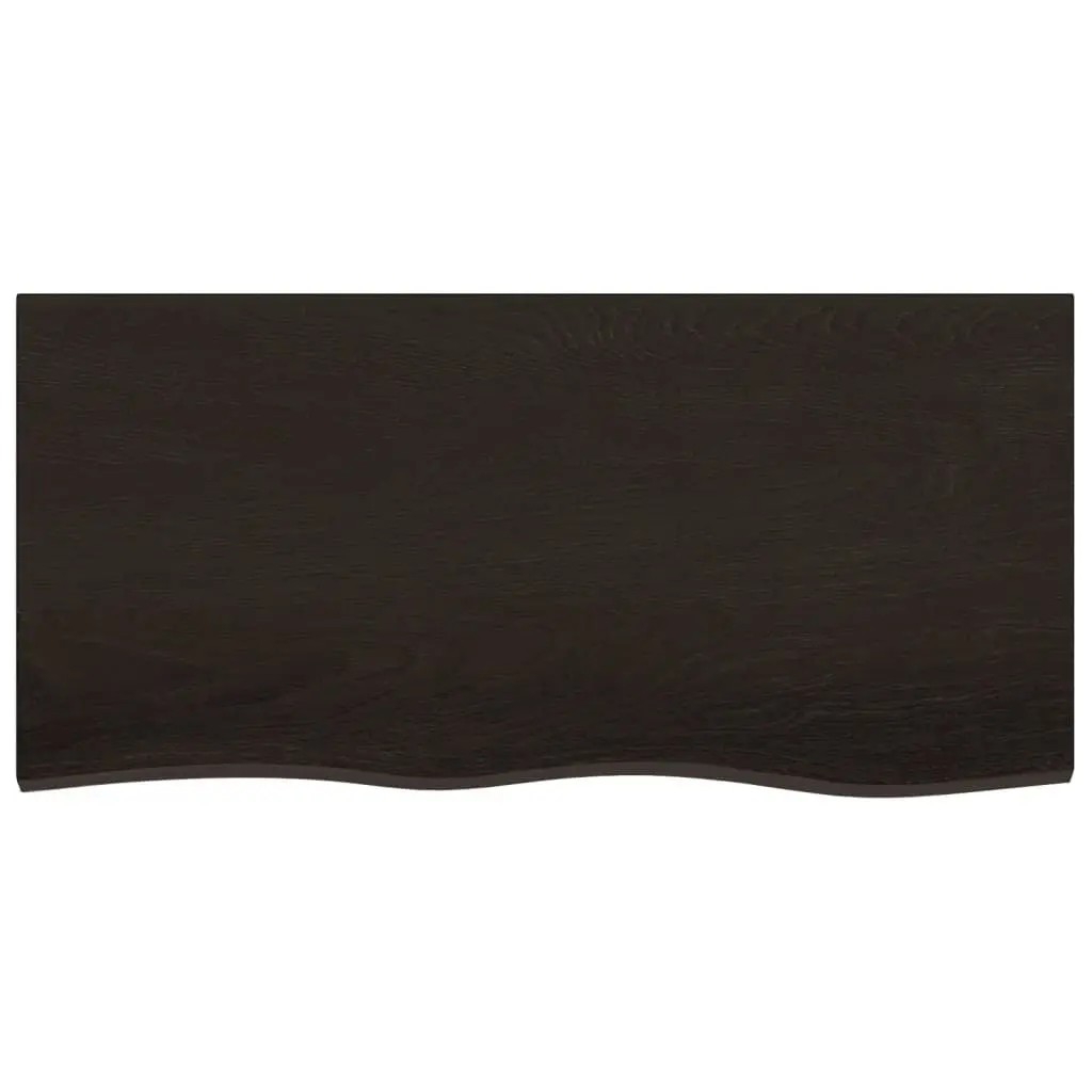 Rustic Wall Shelf in Dark Brown Solid Oak Wood