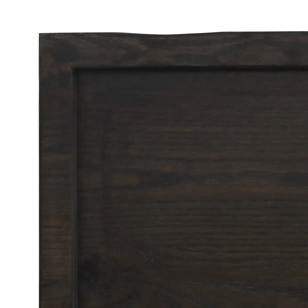 Rustic Wall Shelf in Dark Brown Solid Oak Wood