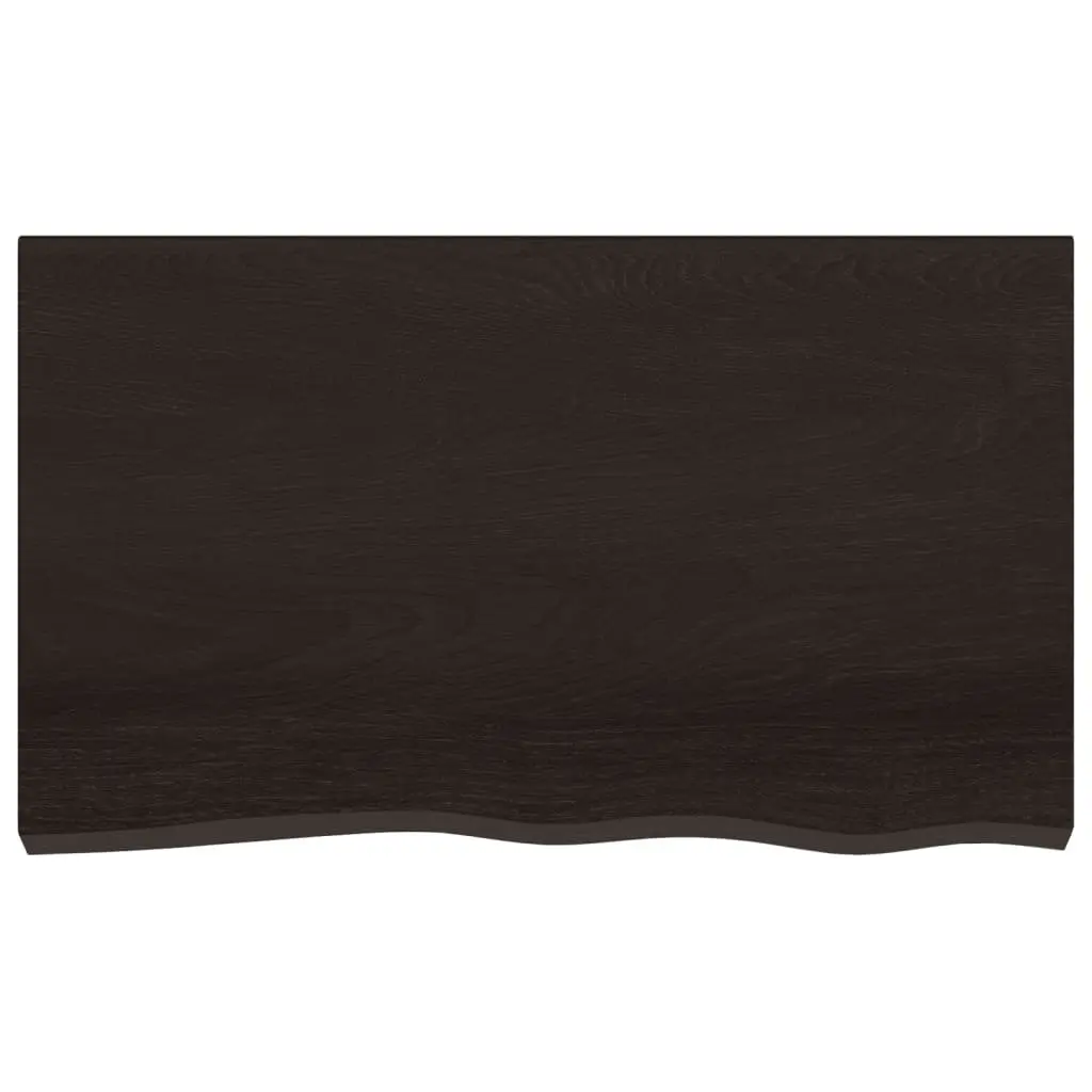 Wall Shelf Rustic Solid Oak Wood Dark Brown 100x60x2cm Handmade Storage