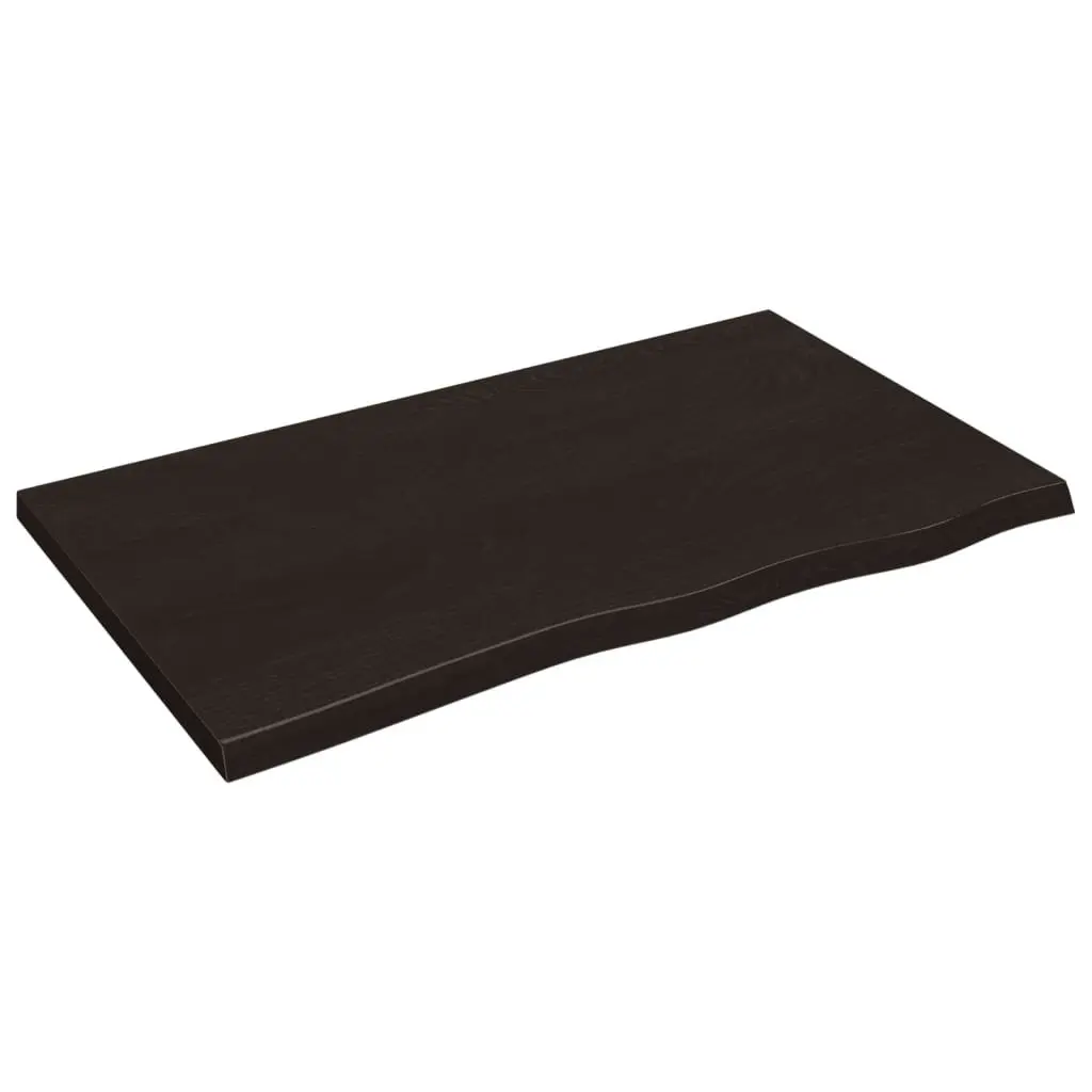 Rustic Dark Brown Solid Oak Wall Shelf 100x60cm