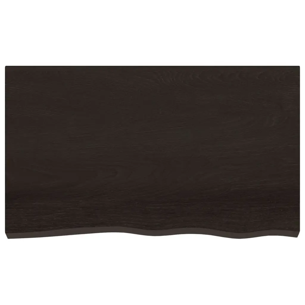 Rustic Dark Brown Solid Oak Wall Shelf 100x60cm