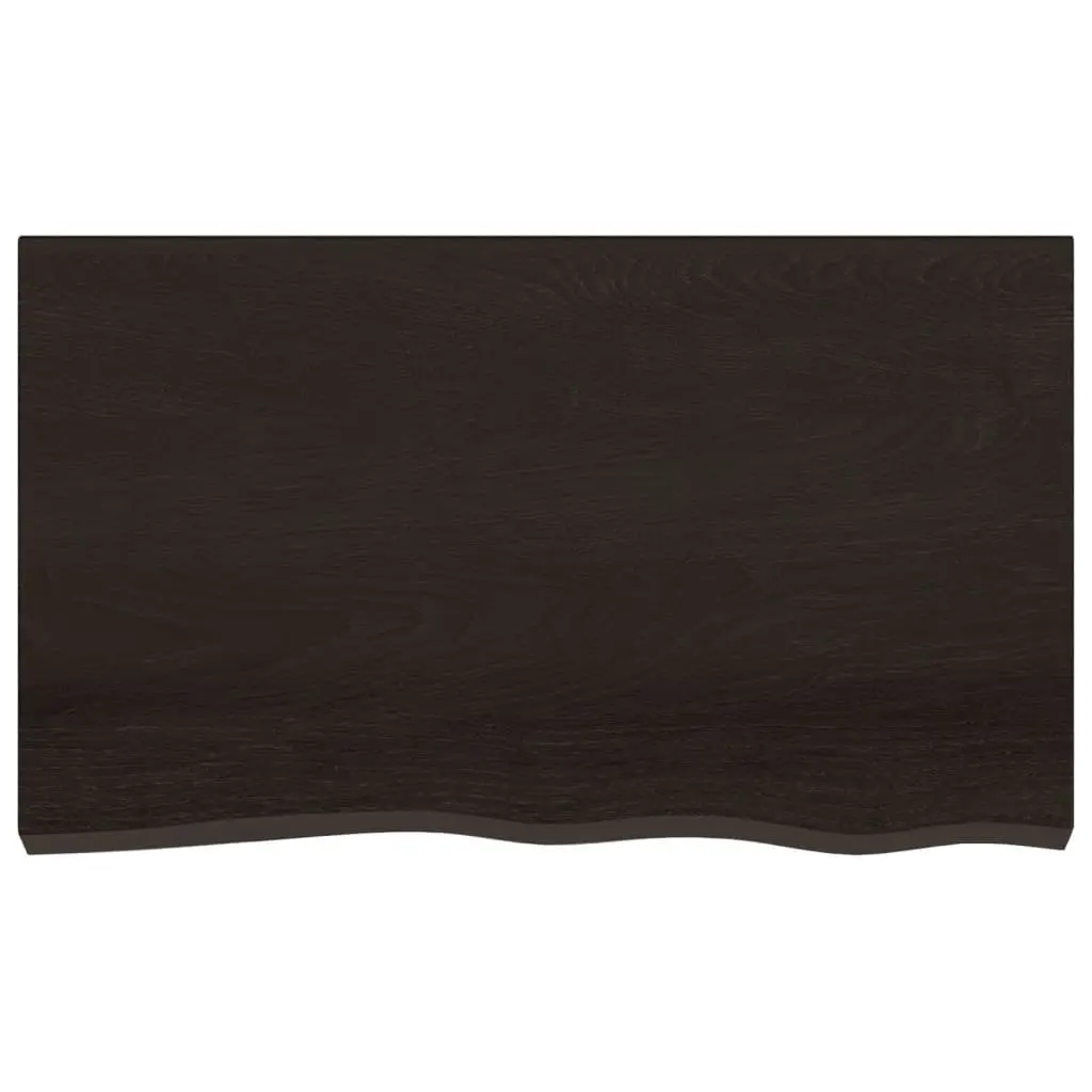 Rustic Live Edge Floating Wall Shelf in Dark Brown Oak