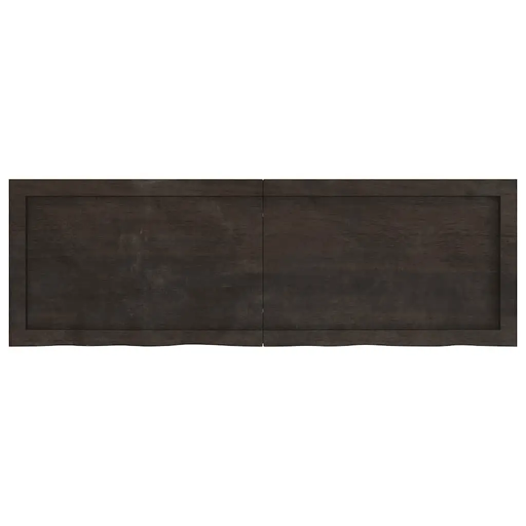 Wall Shelf Dark Brown Solid Oak Wood 120x40cm Rustic Storage Folding Design