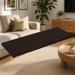 Rustic Dark Brown Oak Wall Shelf for Cozy Spaces
