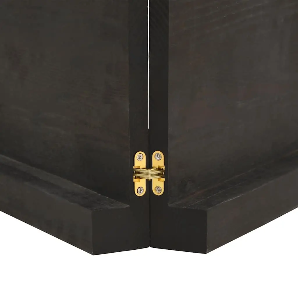Wall Shelf Dark Brown Solid Oak Wood Rustic Storage Folding Design 120x50cm