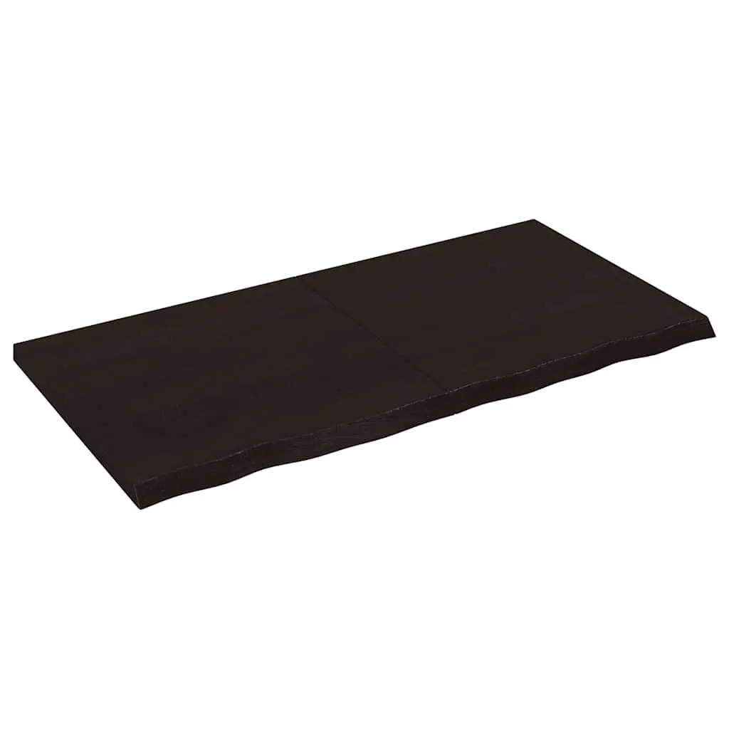 Wall Shelf Rustic Style Solid Oak Wood Dark Brown 120x60cm