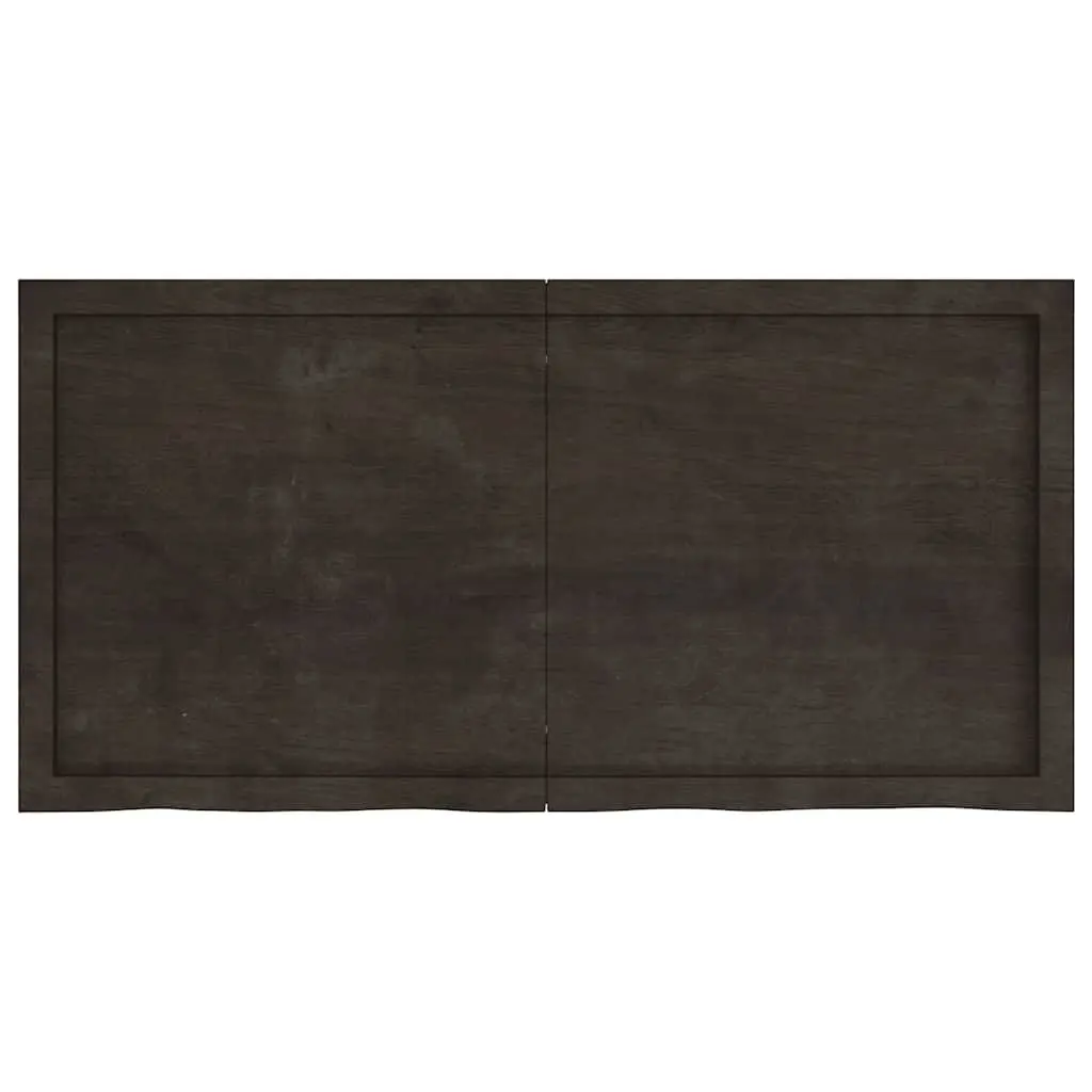Wall Shelf Rustic Style Solid Oak Wood Dark Brown 120x60cm