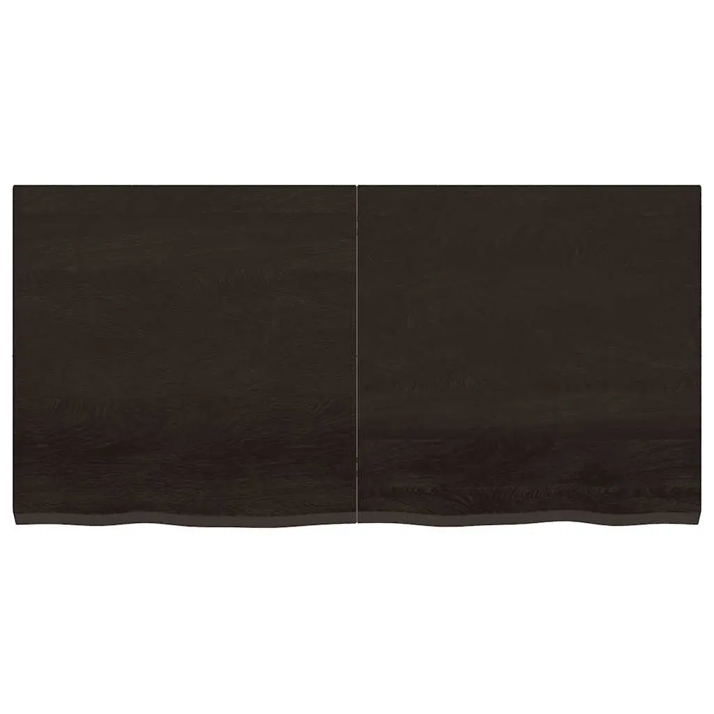 Wall Shelf Rustic Style Solid Oak Wood Dark Brown 120x60cm