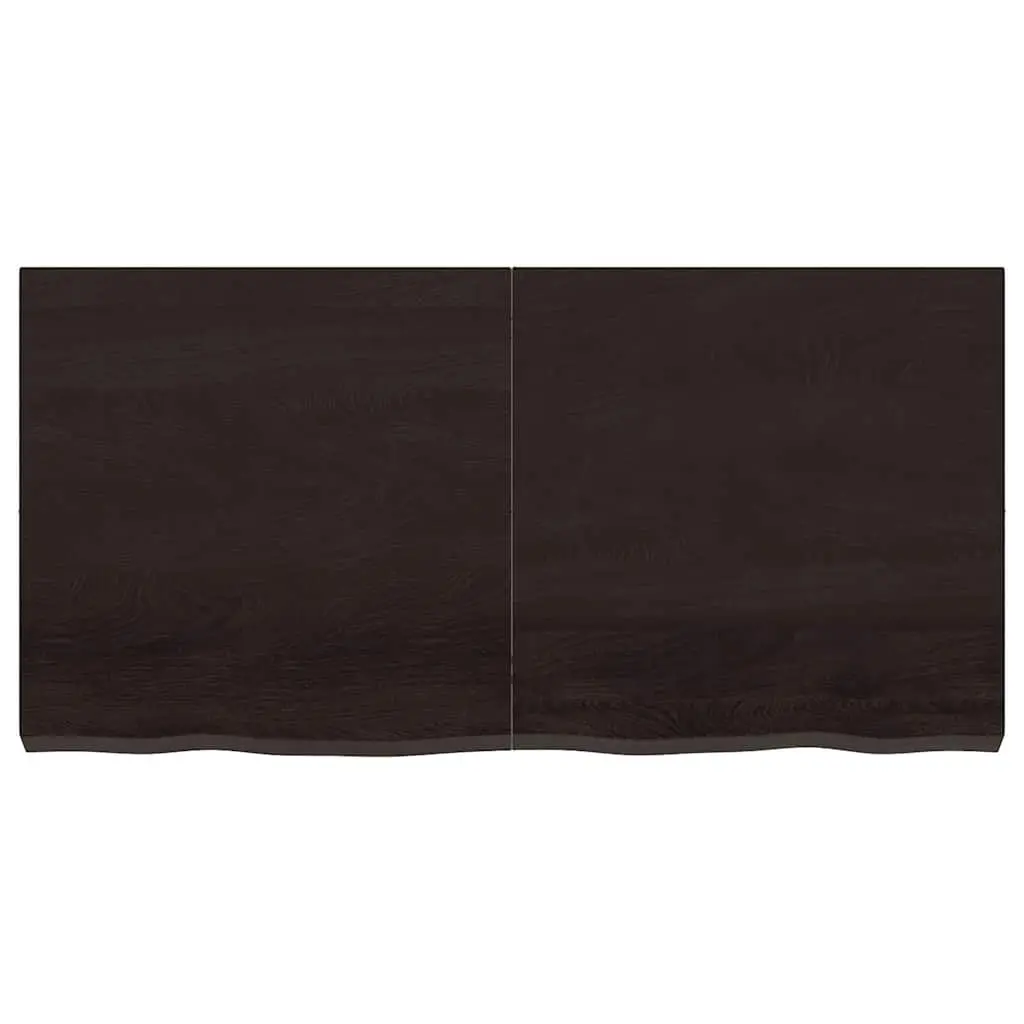 Wall Shelf Rustic Dark Brown Solid Oak Wood 120x60cm Handmade Foldable Storage Ledge