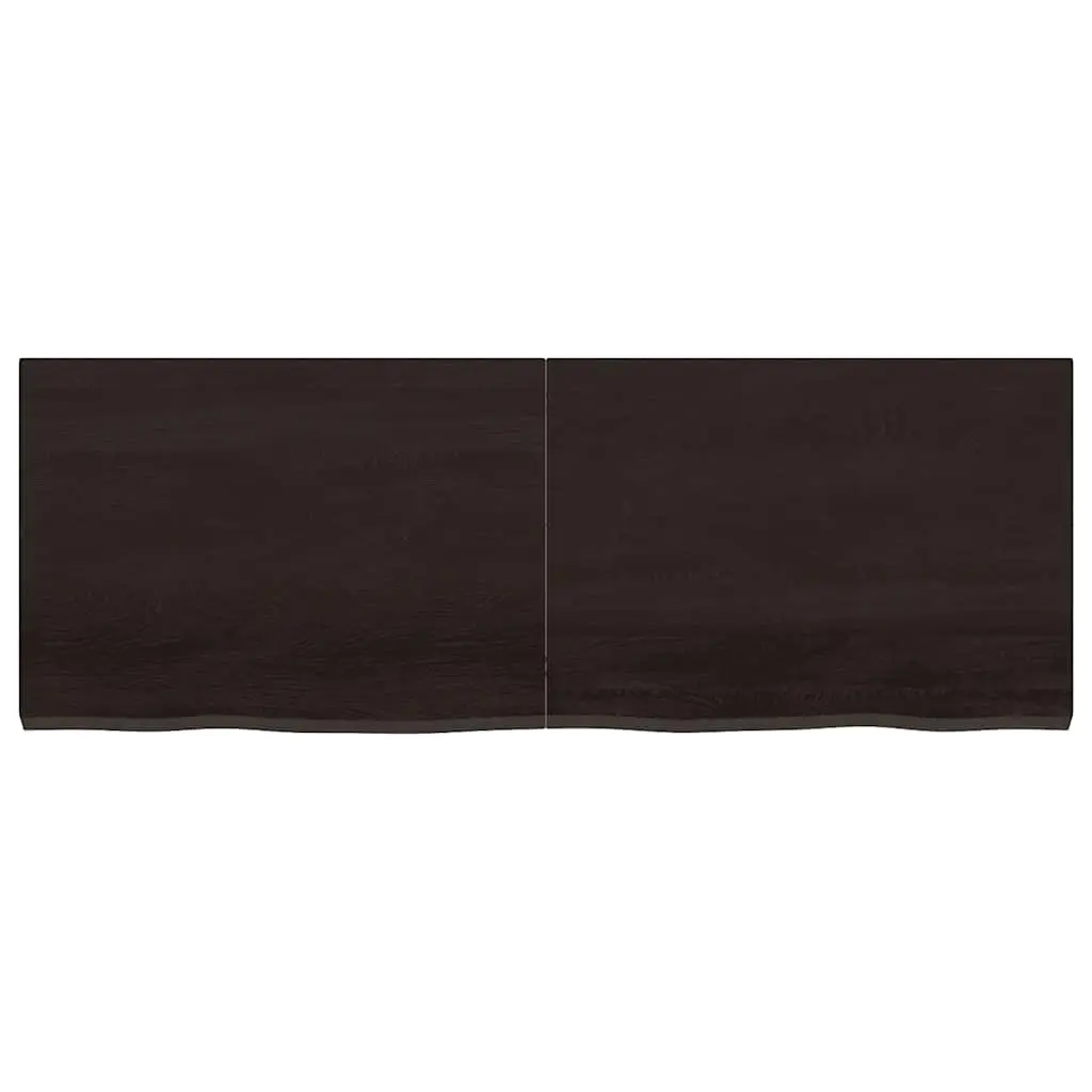 Wall Shelf Solid Oak Wood Dark Brown Rustic Folding Storage 140x50cm