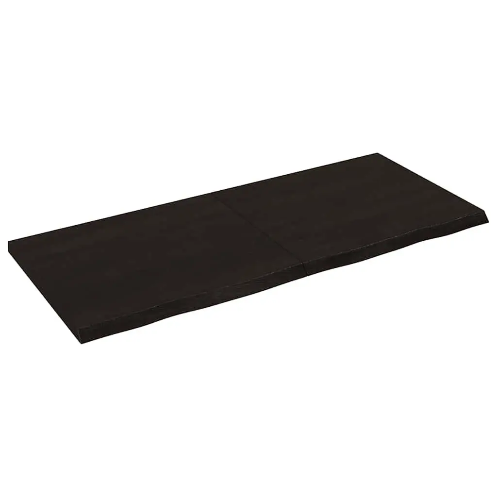 Rustic Folding Wall Shelf in Dark Brown Solid Oak 140x60cm