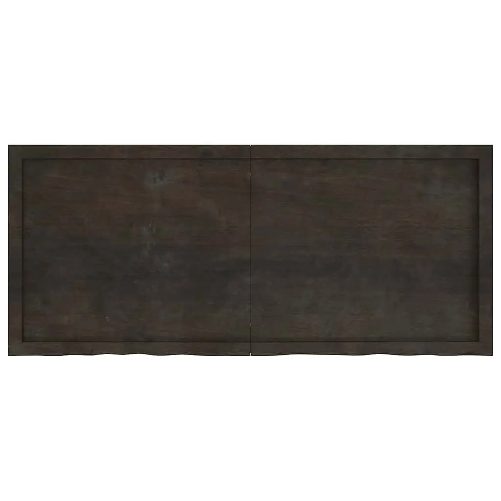 Rustic Folding Wall Shelf in Dark Brown Solid Oak 140x60cm