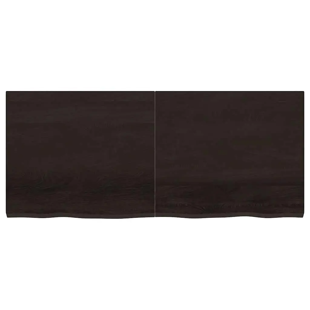 Rustic Folding Wall Shelf in Dark Brown Solid Oak 140x60cm