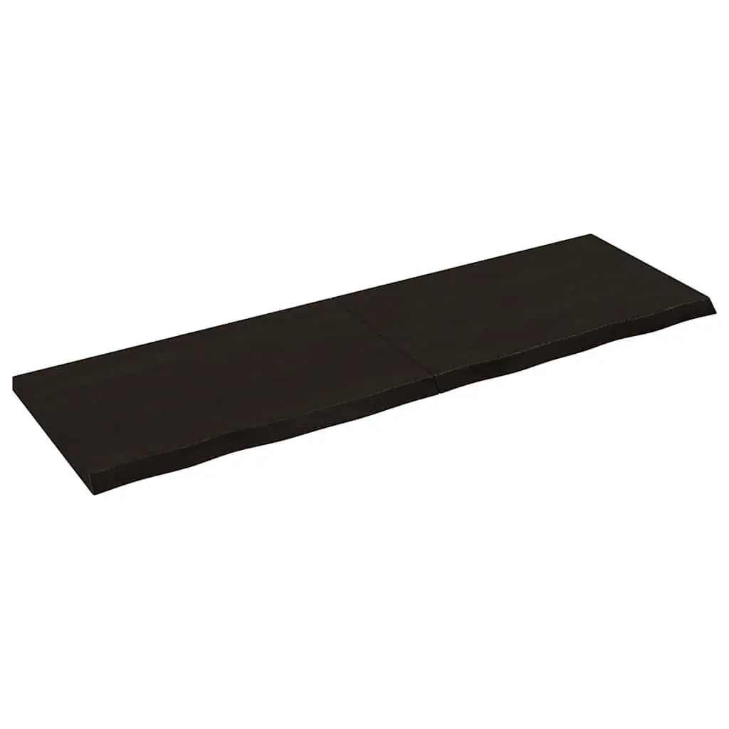 Rustic Dark Brown Solid Oak Wall Shelf for Home
