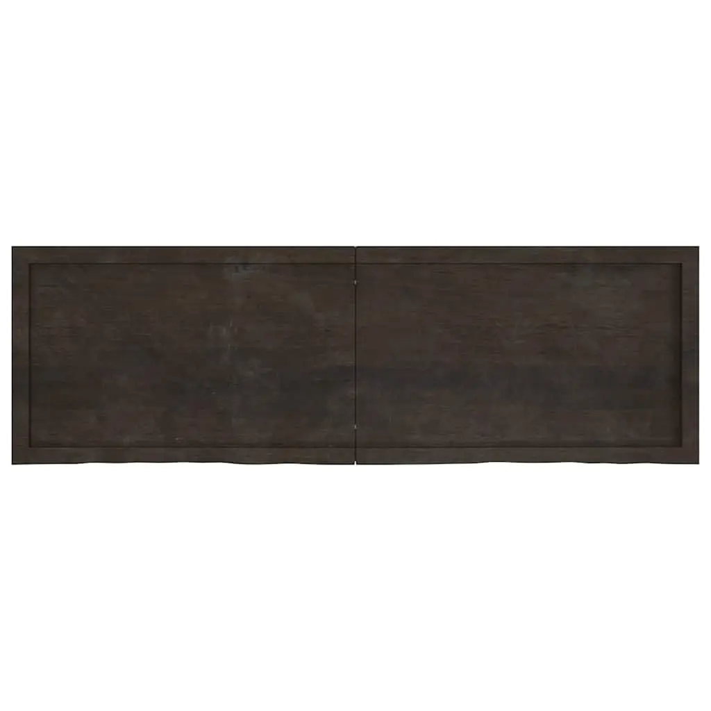 Rustic Dark Brown Solid Oak Wall Shelf for Home