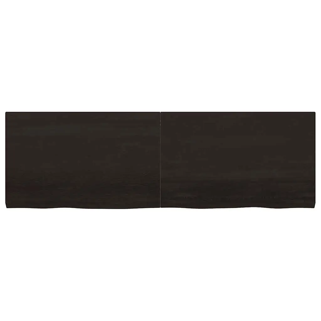 Rustic Dark Brown Solid Oak Wall Shelf for Home