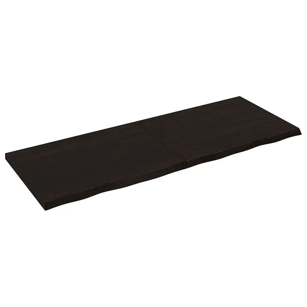 Wall Shelf Solid Oak Wood Dark Brown Rustic Folding Storage Ledge 160x60cm