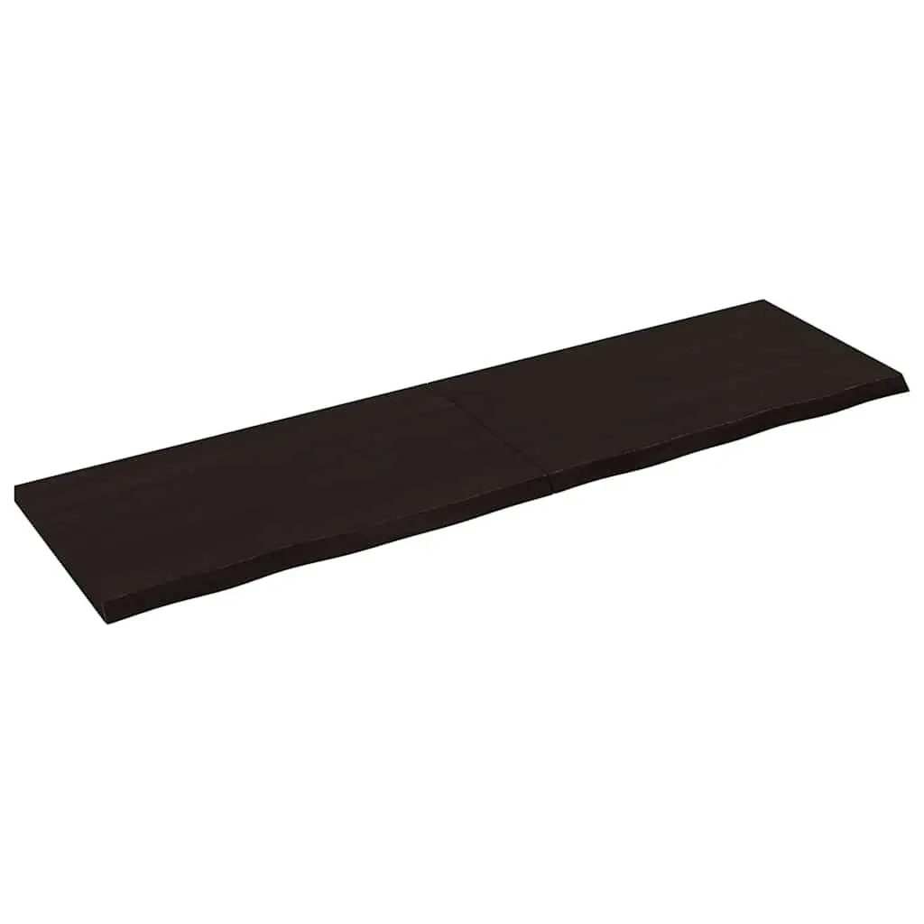Rustic Solid Oak Wall Shelf in Dark Brown