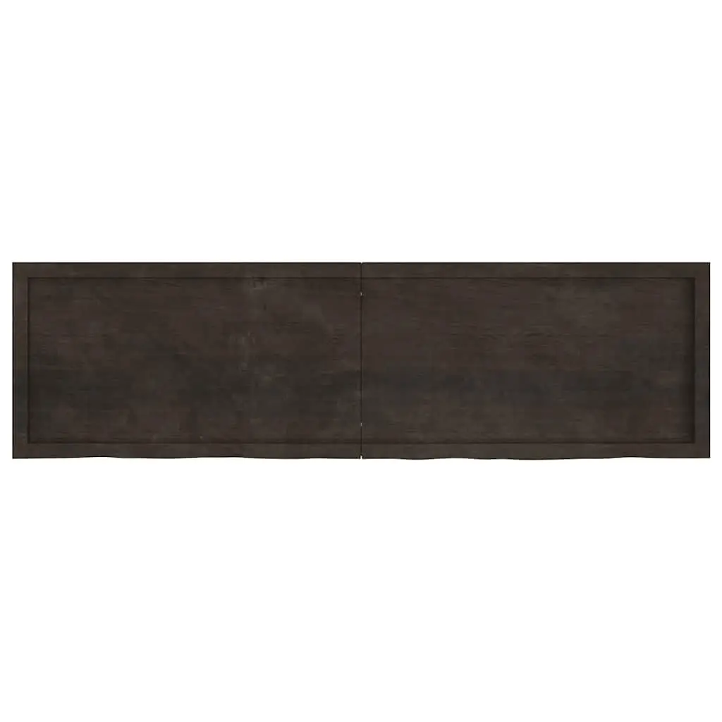 Rustic Solid Oak Wall Shelf in Dark Brown