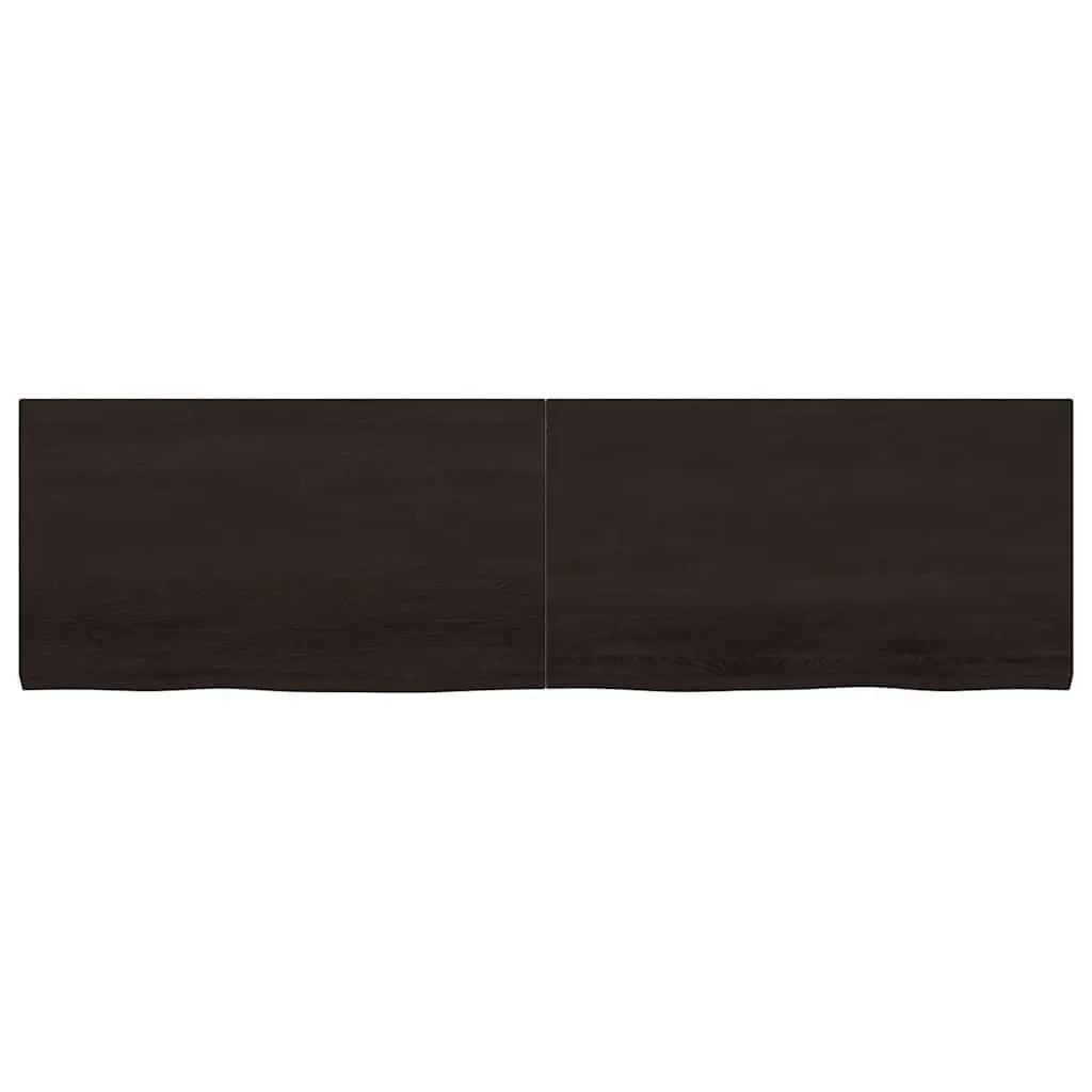 Rustic Solid Oak Wall Shelf in Dark Brown