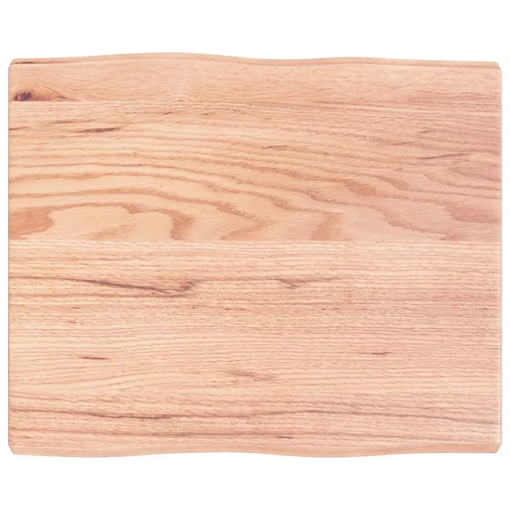 Solid Oak Wood Table Top Live Edge Brown 60x50cm Replacement Tabletop