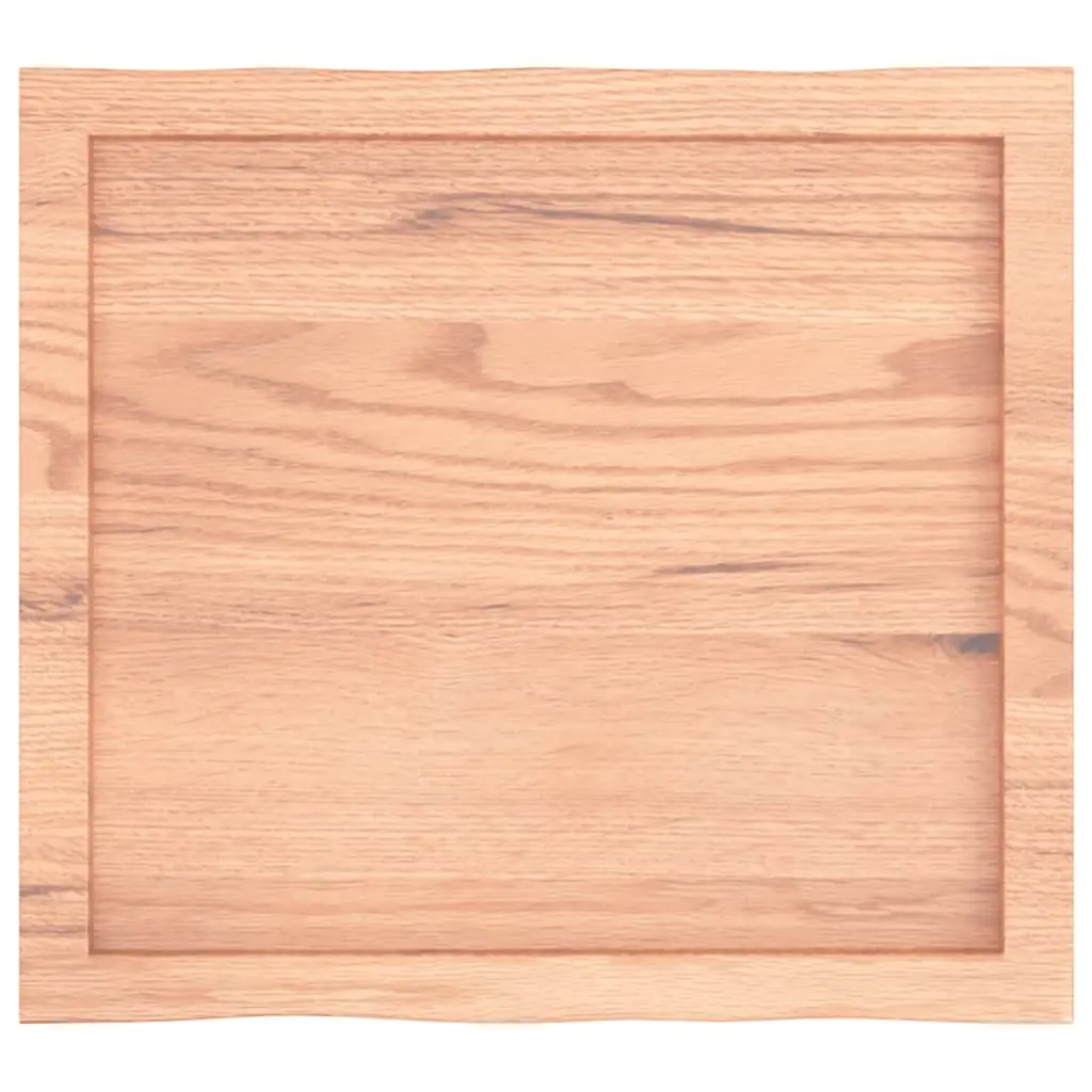 Solid Oak Wood Table Top Live Edge Brown 60x50cm Replacement Tabletop