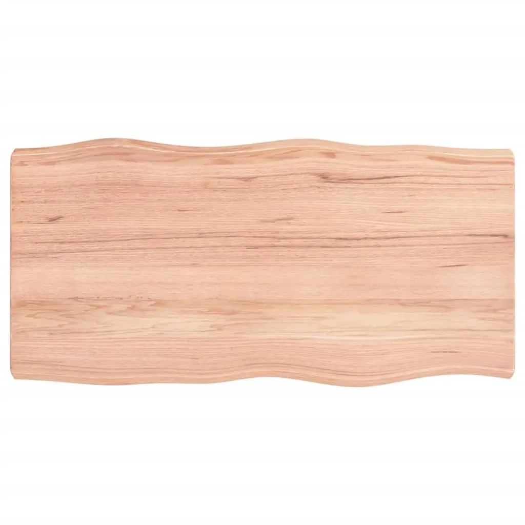 Solid Oak Wood Replacement Board Live Edge Brown Handcrafted 80x40cm Table Top