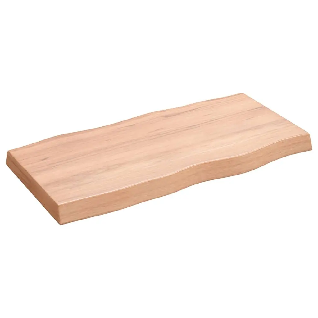 Solid Oak Wood Replacement Board Live Edge Brown Handcrafted 80x40cm Table Top