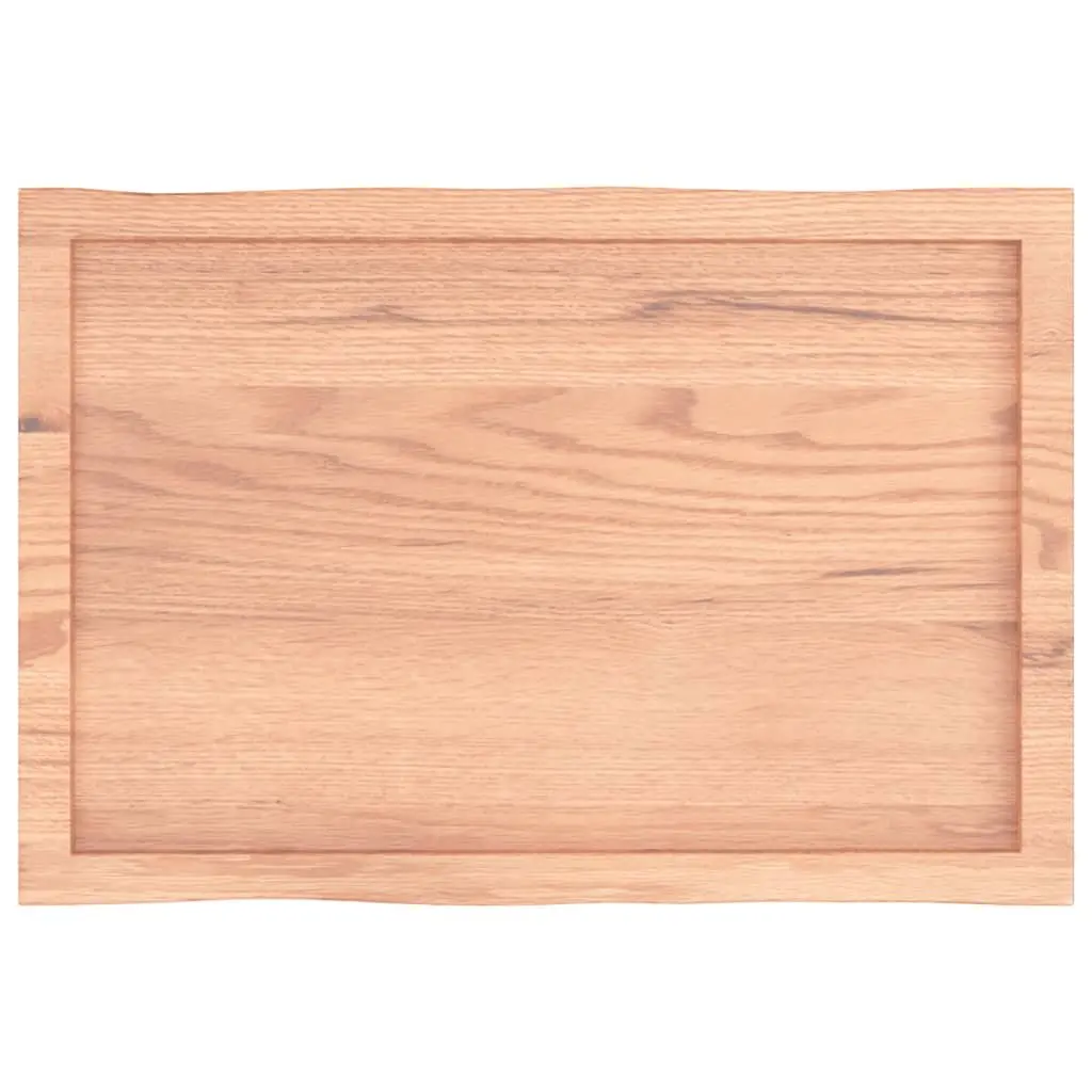 Wooden Tabletop Live Edge Solid Oak Brown 80 x 50 x 2-4 cm Varnished
