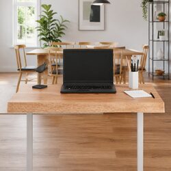Handcrafted Solid Oak Wood Tabletop with Live Edge 80x50cm