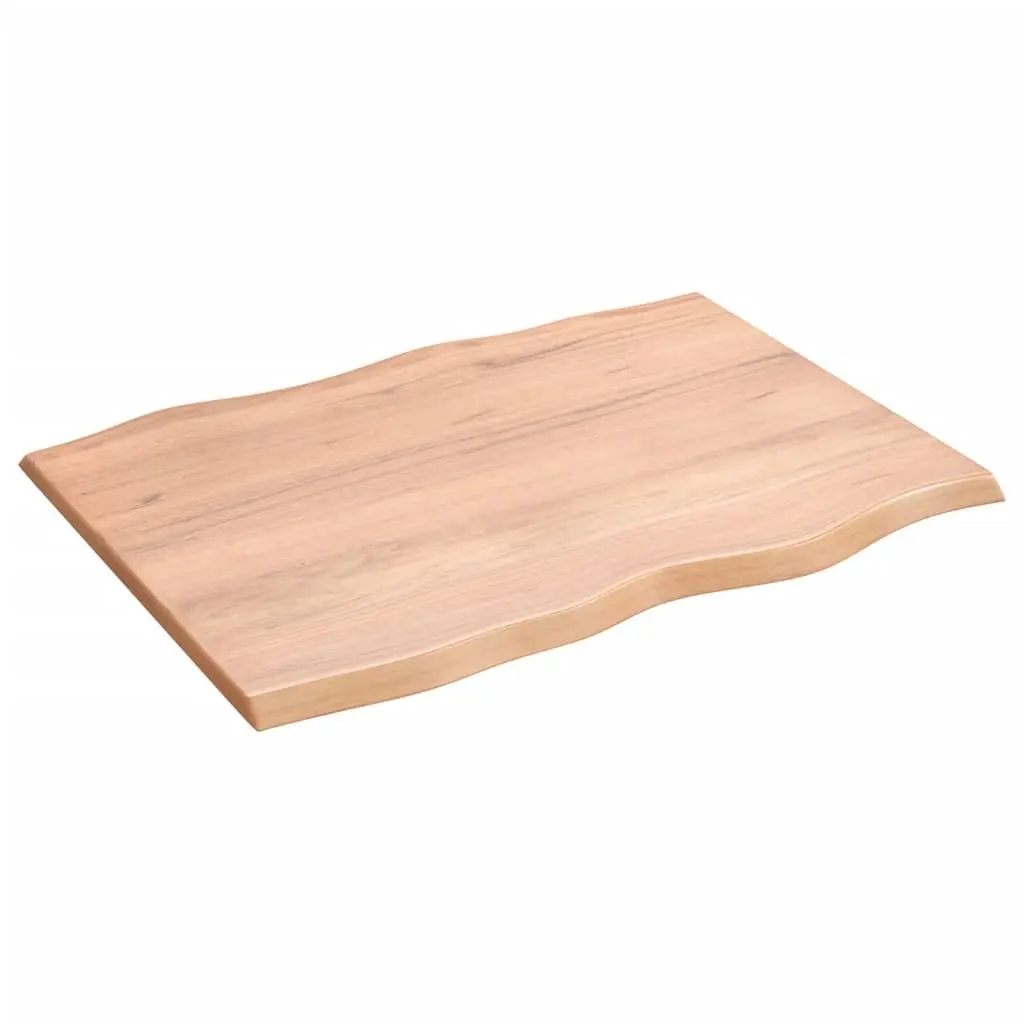 Live Edge Table Top Brown 80x60x2 cm Solid Oak Handcrafted Varnished Wood