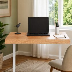 Handcrafted Solid Oak Live Edge Tabletop 80x60cm
