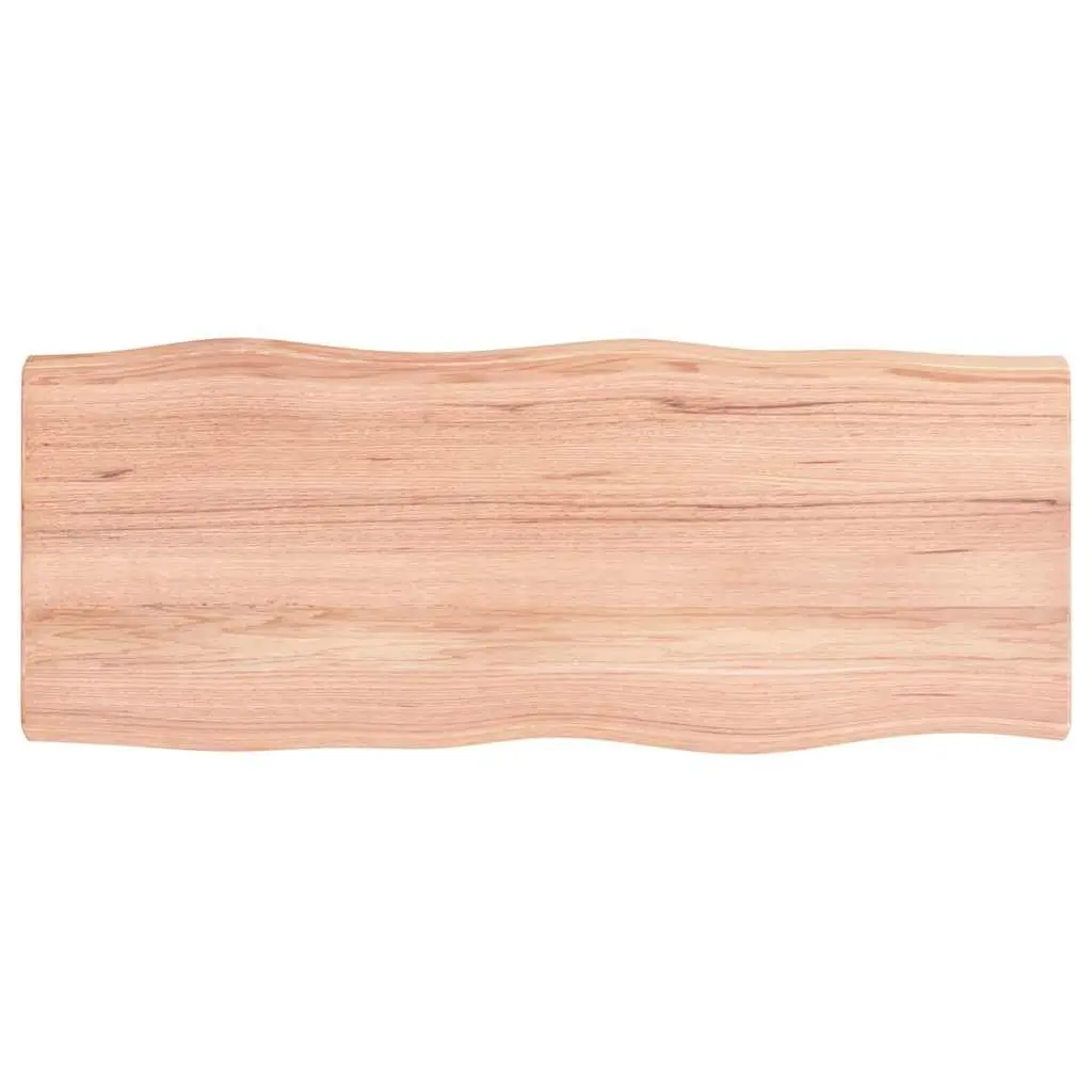 Solid Oak Wood Table Top Live Edge Brown 100x40cm Replacement Dining Desk